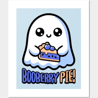 Booberry Pie! Cute Blueberry Pie Ghost Pun Posters and Art